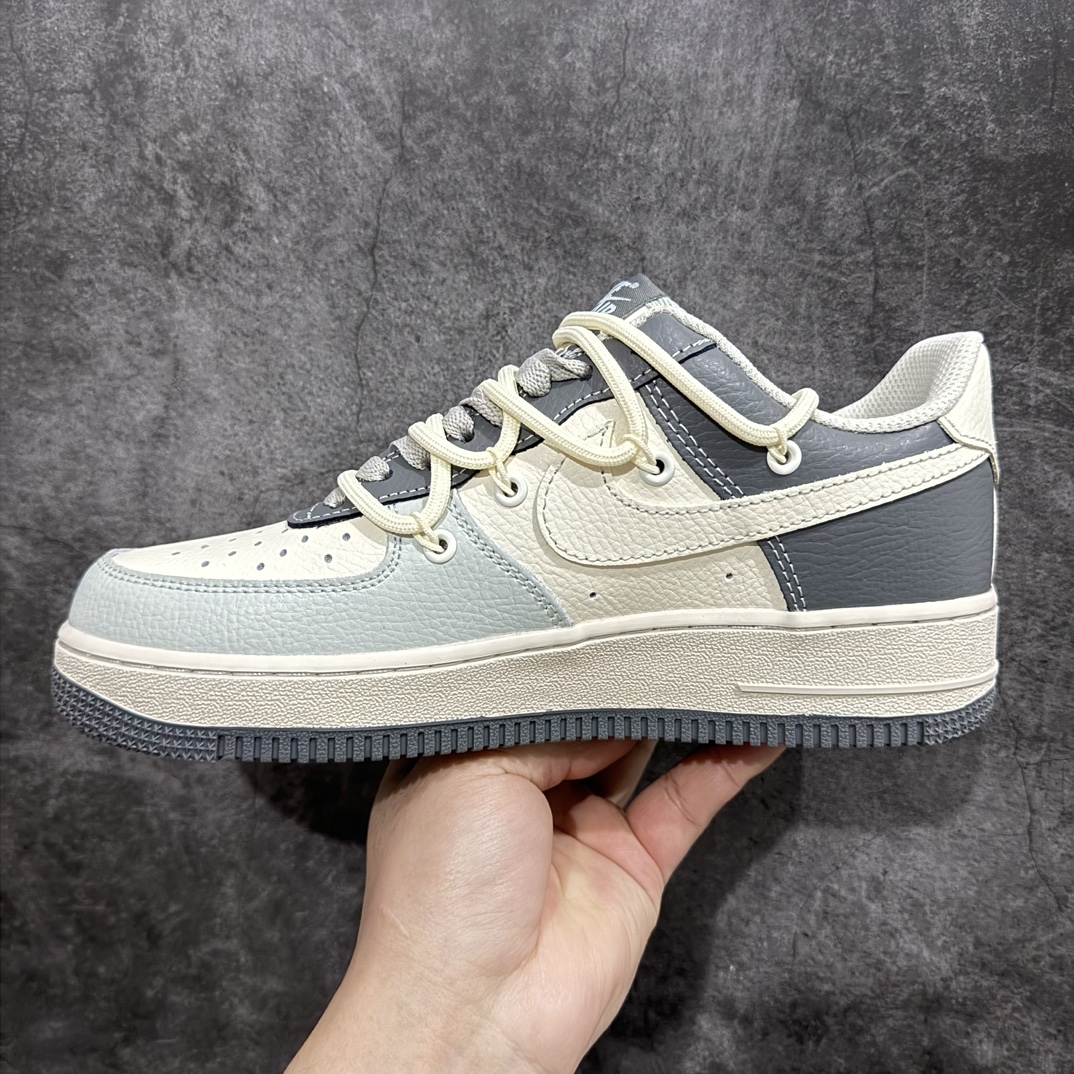 图片[2]-【公司级】Kaws x Nk Air Force 1\’07 Low 米灰蓝 空军一号定制绑带低帮休闲板鞋 KS6869-555n颜色采用米灰蓝 绑带的设计打破传统空军的鞋款束缚 原楦头原纸板 专注外贸渠道  全掌内置蜂窝气垫 原厂中底钢印 尺码：36 36.5 37.5 38 38.5 39 40 40.5 41 42 42.5 43 44 44.5 45-莆田鞋批发中心