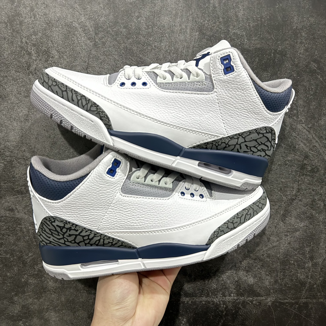 AirJordanAJ3Retro灰蓝CT8532-140全套原纸板楦头开发完美超正版型原厂大底磨具原装