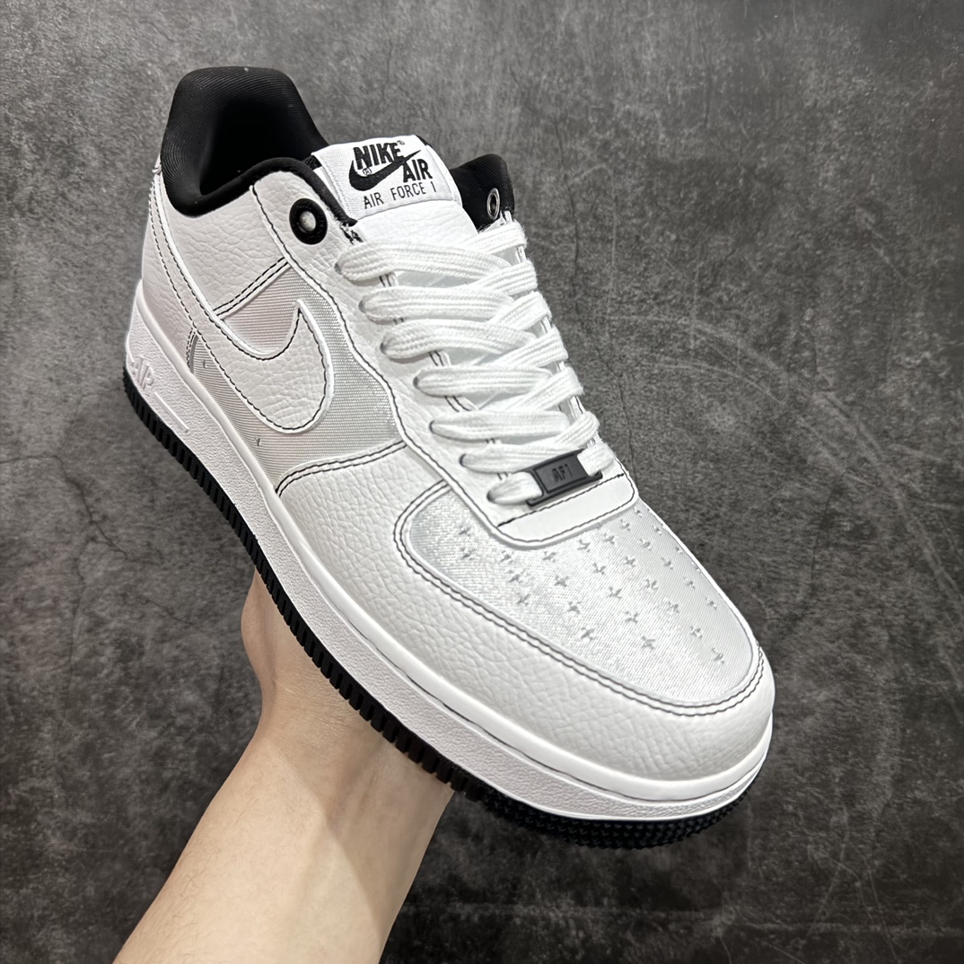 公司级NikeAirForce107Low夏季清凉系列“冰丝黑线”空军一号低帮运动鞋休闲鞋AF1经典纯白