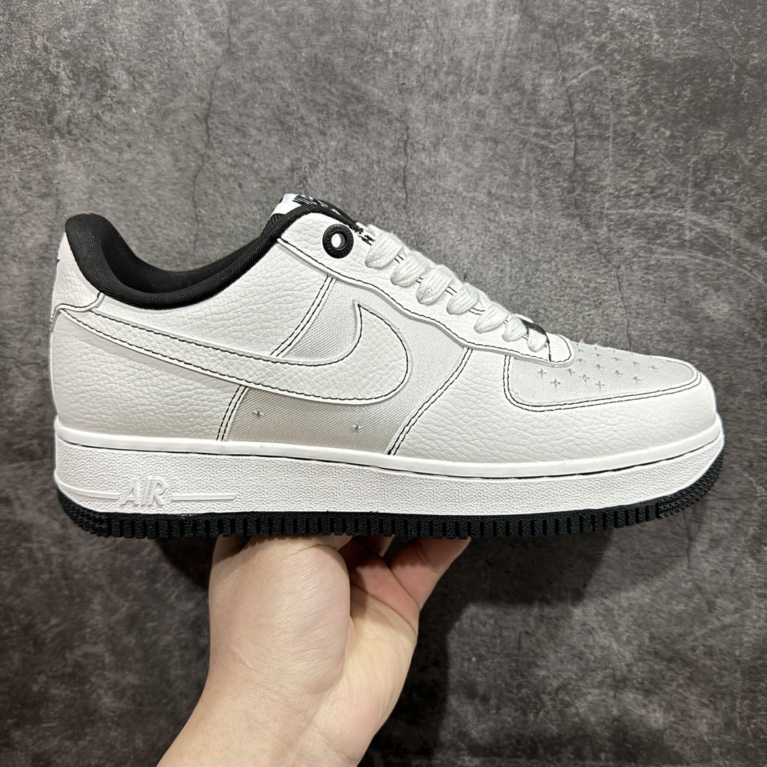 公司级NikeAirForce107Low夏季清凉系列“冰丝黑线”空军一号低帮运动鞋休闲鞋AF1经典纯白