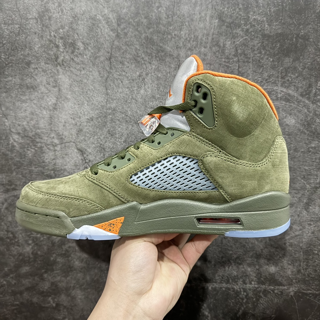 Y3纯原AirJordanAJ5Retro橄榄绿DD0587-308原楦原纸板开发采购原厂皮料原厂定型后