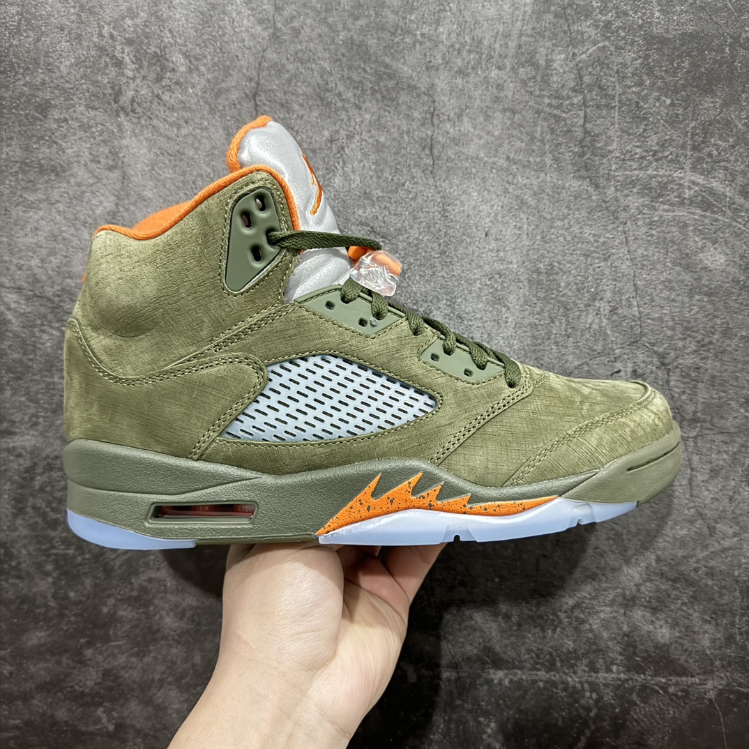 Y3纯原AirJordanAJ5Retro橄榄绿DD0587-308原楦原纸板开发采购原厂皮料原厂定型后