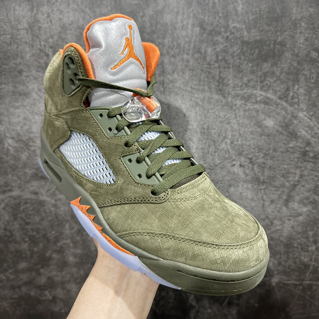 Y3纯原AirJordanAJ5Retro橄榄绿DD0587-308原楦原纸板开发采购原厂皮料原厂定型后