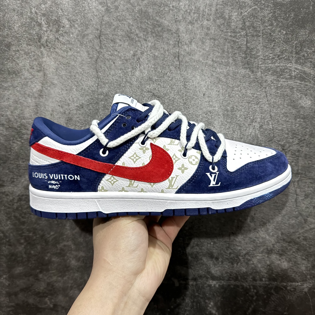 【定制版】Nk SB Dunk Low LV联名-蓝红猪八印花 周年高端定制 低帮休闲板鞋 FC1688-175n定制鞋盒 大厂纯原品质出货 超高清洁度 皮料切割干净无任何毛边 细节完美  尺码：36 36.5 37.5 38 38.5 39 40 40.5 41 42 42.5 43 44 44.5 45-莆田鞋批发中心