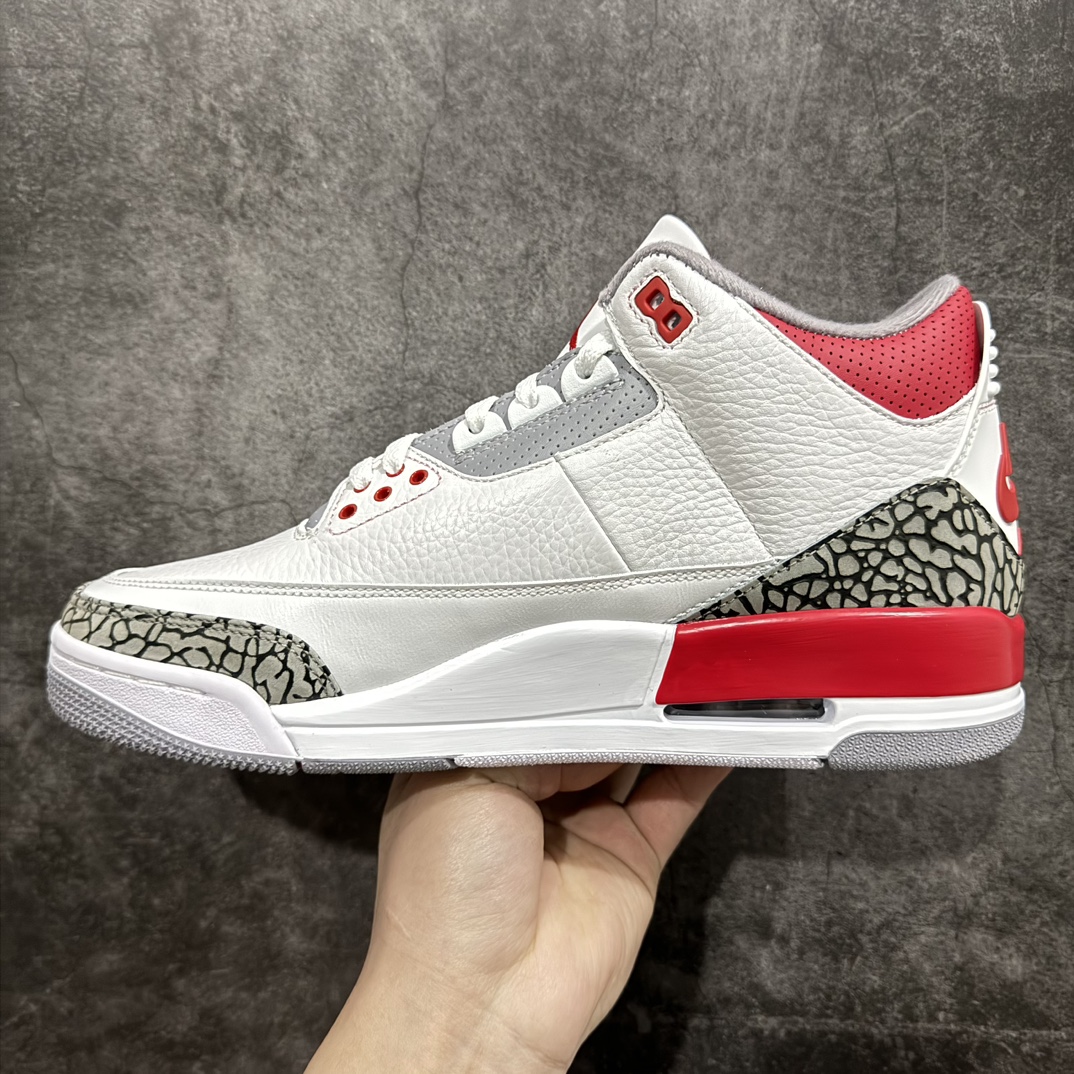 图片[2]-【原厂版】Air Jordan AJ 3 OG ”Fire Red”白红“元年复刻”aj3新火焰红 DN3707-160nn原纸板楦头开发 原厂皮料完美版型 一比一鞋头弧度高度鞋身弧度数据细节工艺流程均保持原鞋一致原厂TPU网格鞋带扣 正确内里网布菱角分明不变形无多余毛边 柔软性质感一致于原鞋原厂织唛标 原厂飞人电绣工艺 印刷中底布 四线拉帮米色美纹纸贴合固定 进口港宝加持 后跟自然饱满 尺码：40 40.5 41 42 42.5 43 44 44.5 45 46 47.5-莆田鞋批发中心