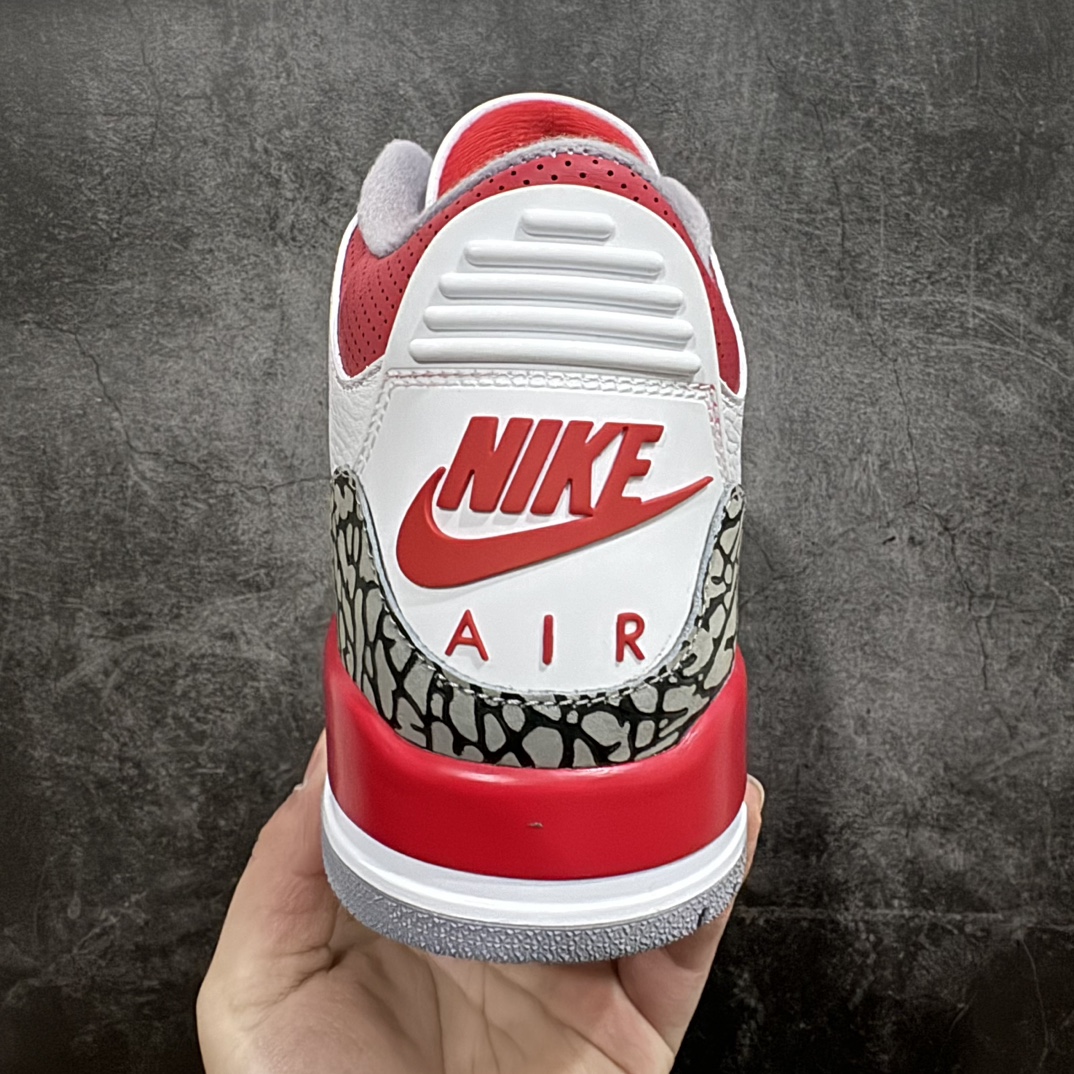 图片[4]-【原厂版】Air Jordan AJ 3 OG ”Fire Red”白红“元年复刻”aj3新火焰红 DN3707-160nn原纸板楦头开发 原厂皮料完美版型 一比一鞋头弧度高度鞋身弧度数据细节工艺流程均保持原鞋一致原厂TPU网格鞋带扣 正确内里网布菱角分明不变形无多余毛边 柔软性质感一致于原鞋原厂织唛标 原厂飞人电绣工艺 印刷中底布 四线拉帮米色美纹纸贴合固定 进口港宝加持 后跟自然饱满 尺码：40 40.5 41 42 42.5 43 44 44.5 45 46 47.5-莆田鞋批发中心