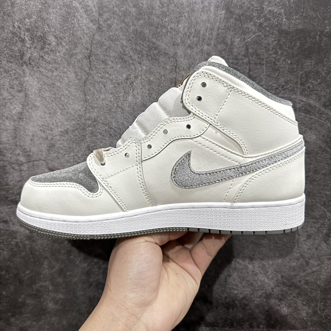 AirJordanAJ1Mid中帮丝绒米灰FB9899-100市面中低帮最具代表性版本没有之一口碑大厂出