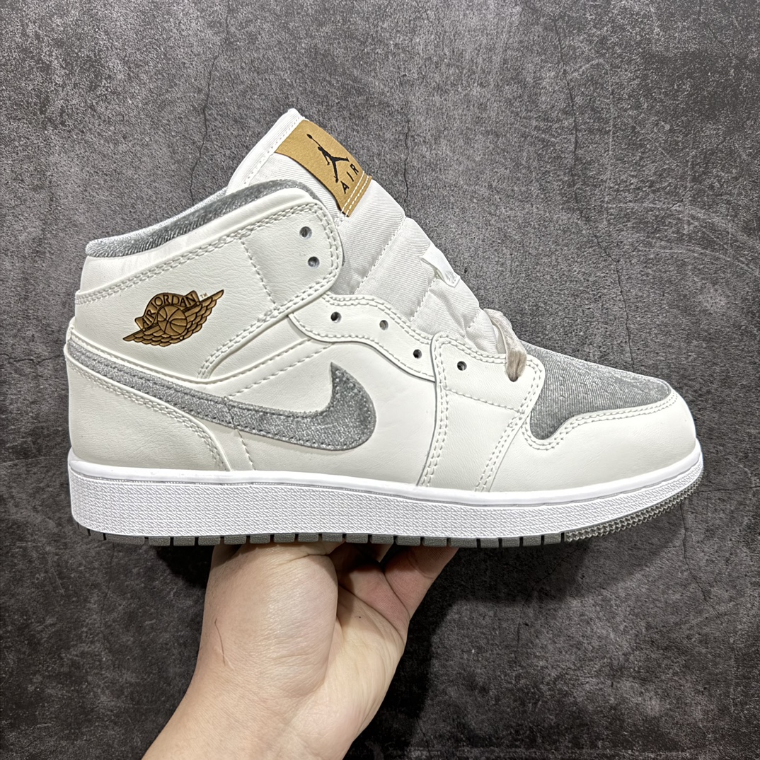 AirJordanAJ1Mid中帮丝绒米灰FB9899-100市面中低帮最具代表性版本没有之一口碑大厂出