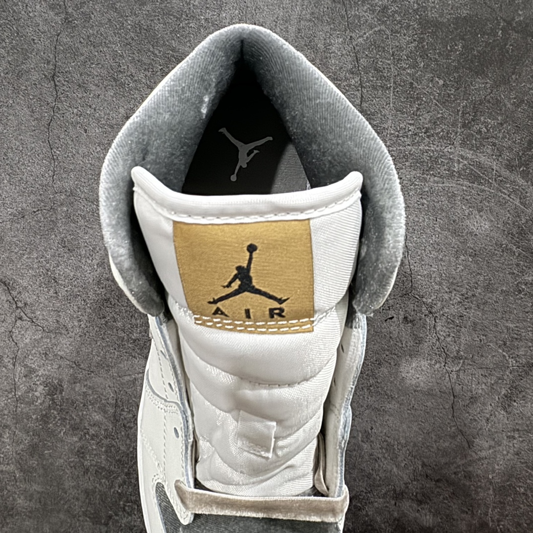 AirJordanAJ1Mid中帮丝绒米灰FB9899-100市面中低帮最具代表性版本没有之一口碑大厂出