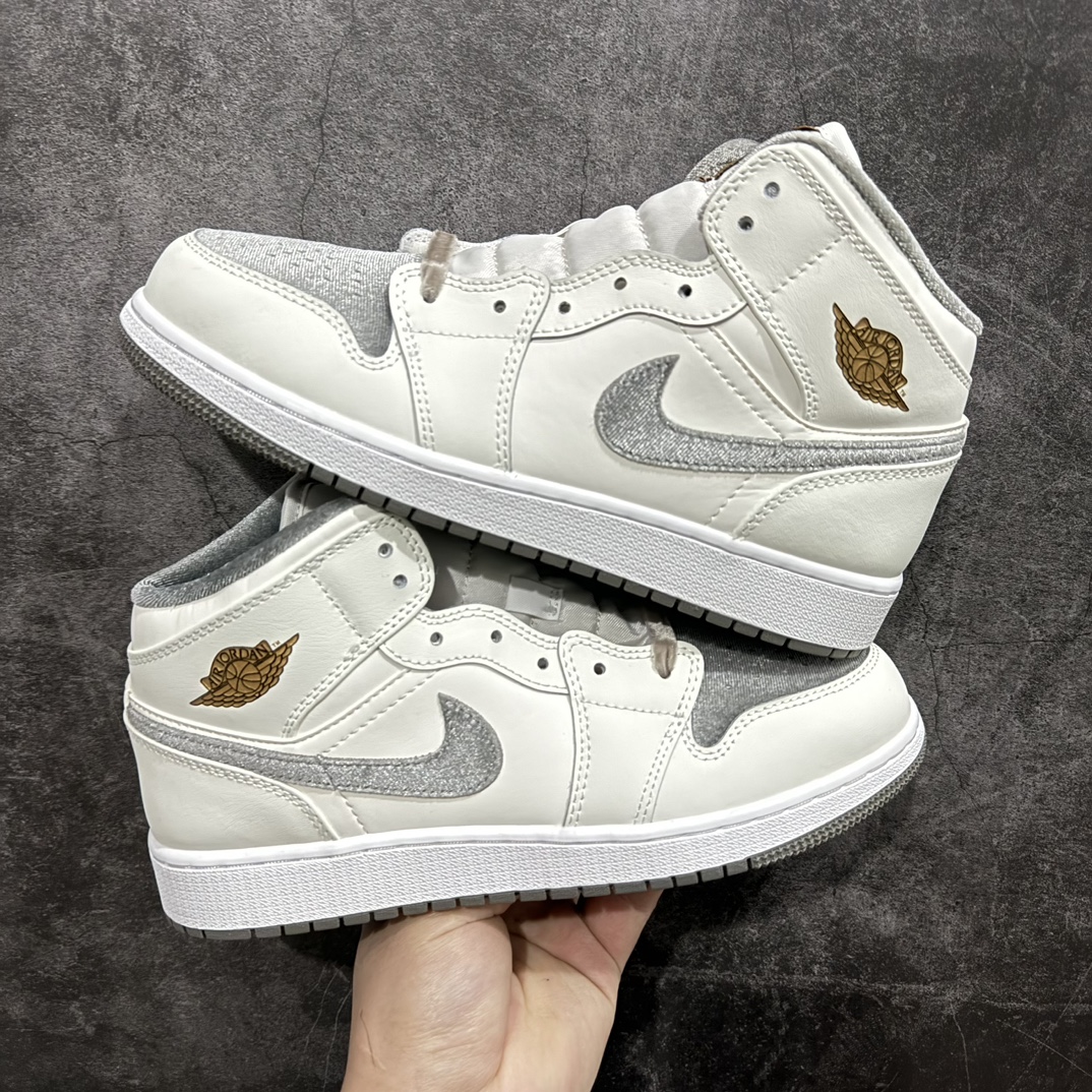 AirJordanAJ1Mid中帮丝绒米灰FB9899-100市面中低帮最具代表性版本没有之一口碑大厂出