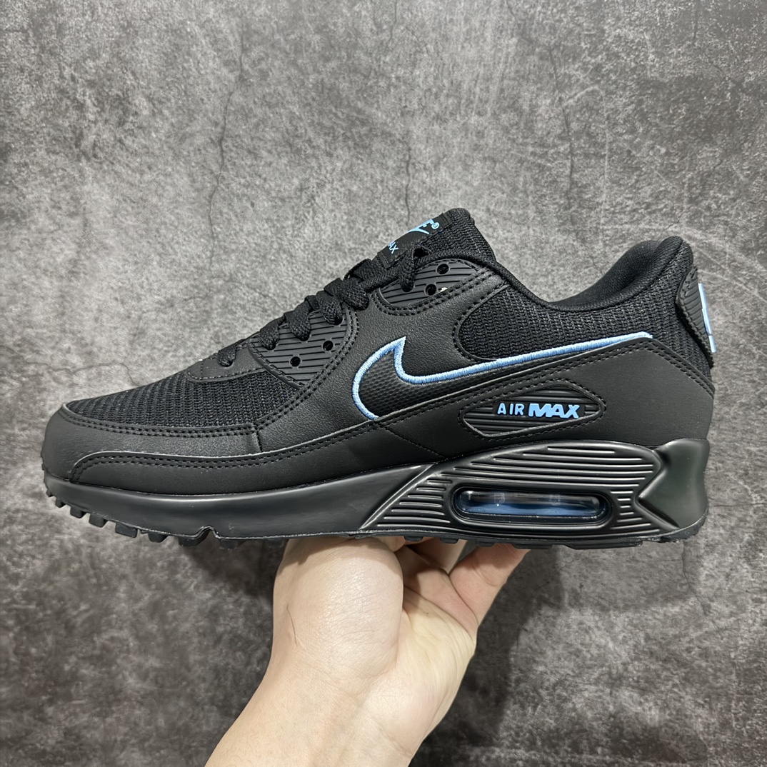 AirMAX90气垫复古减震跑步鞋黑蓝FJ4218-001经典重温大厂出品品质稳定皮革鞋面超强耐穿性和支