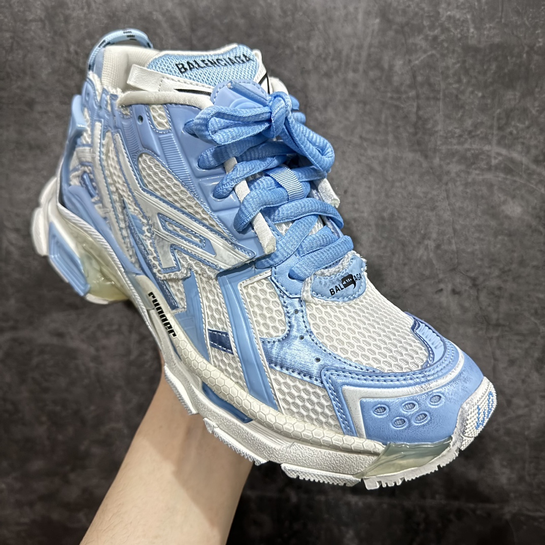 图片[3]-【XA版本】Balenciaga Runer 巴黎世家7代 破坏风 手工做旧款复古老爹鞋 白蓝做旧nn全新版本出货 核心配合工厂优势供应市场最优品质 鞋型细节做旧等都好于市场版本n不但比市场货好 而且比市场货便宜💪🏻n原厂点胶工艺同步原鞋 区别市面所有版本n非市面所有固定TPU，原厂订制胶棒 一切细节高端还原  ，欢迎挑刺💪🏻 尺码：35-46-莆田鞋批发中心