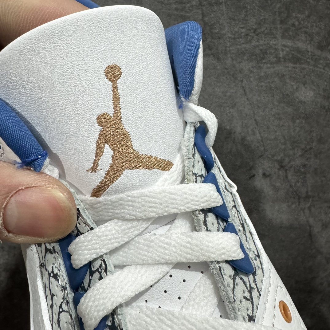 AirJordanAJ3OG白蓝奇才CT8532-148原纸板楦头开发原厂皮料完美版型一比一鞋头弧度高度