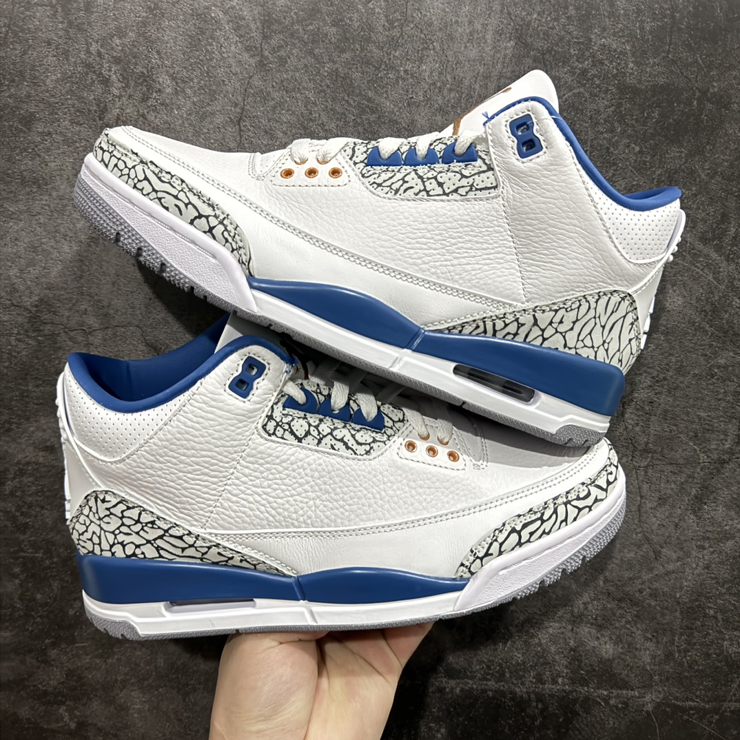 AirJordanAJ3OG白蓝奇才CT8532-148原纸板楦头开发原厂皮料完美版型一比一鞋头弧度高度