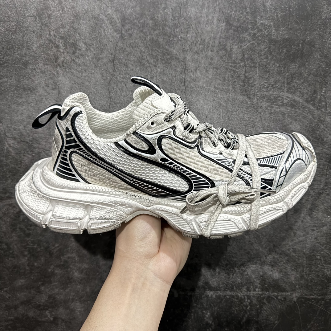 BALENCIAGA3XLSneakers巴黎世家十代网布系带低帮走秀复古老爹鞋白黑全新版本全新顶端品质