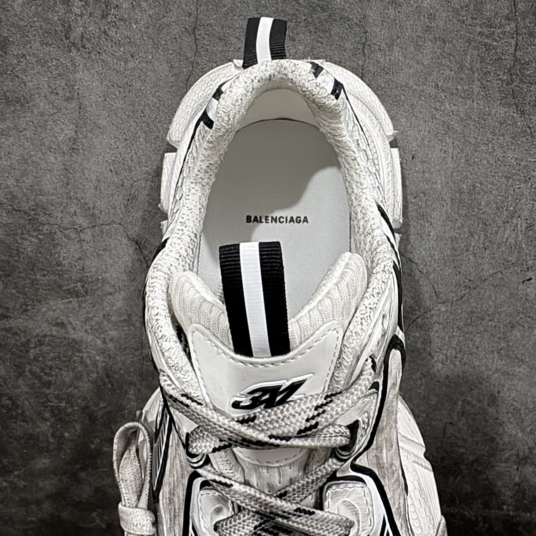 BALENCIAGA3XLSneakers巴黎世家十代网布系带低帮走秀复古老爹鞋白黑全新版本全新顶端品质