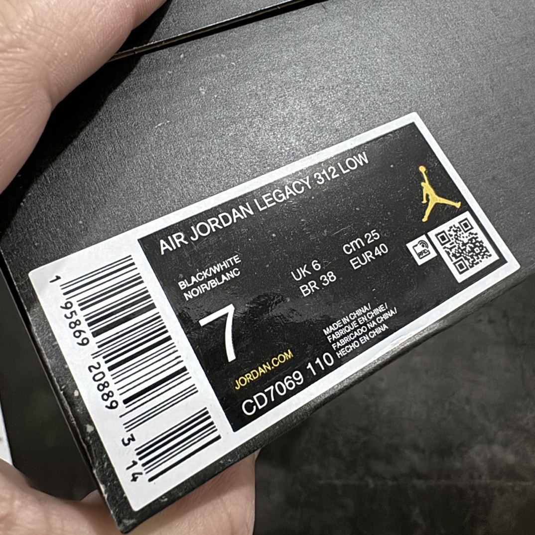 纯原N版AirJordanLegacyAJ312Low低帮复古篮球鞋黑白CD7069-110市场最强独一