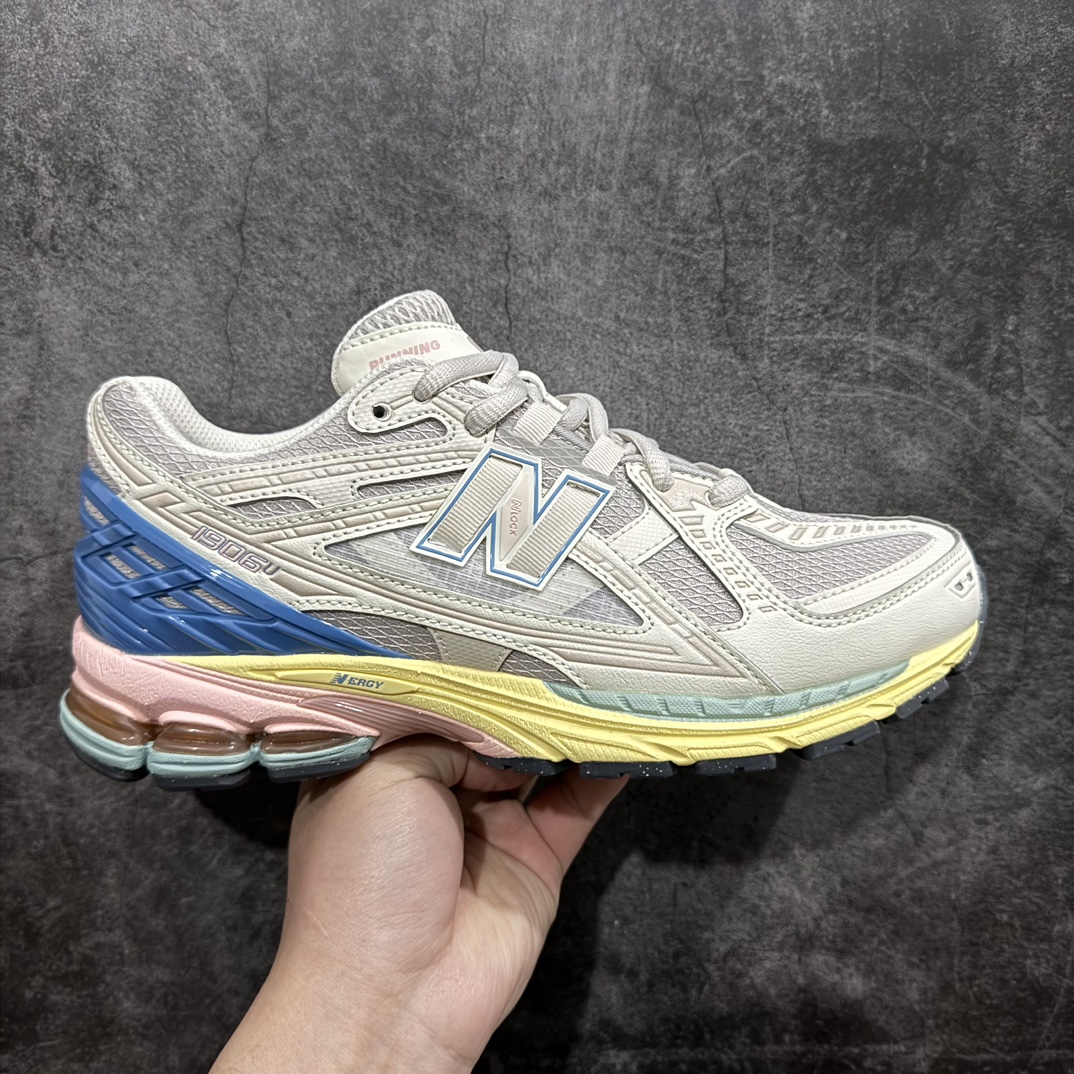 纯原版NewBalanceM1906系列米兰黄M1906NC鞋侧N字Logo装饰有N-Lock字样编织材