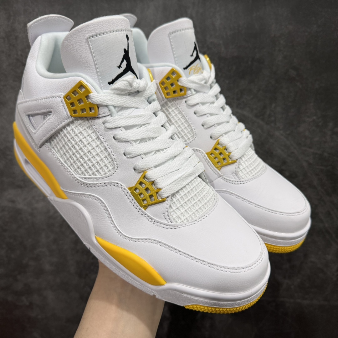 纯原AirJordanAJ4Retro白黄扣AQ9129-102原鞋开发原楦原纸板同源开发完美呈现乔4的