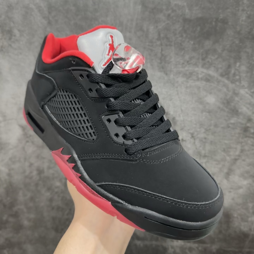 纯原版AirJordanAJ5Low“Alternate90”黑红低帮国内头层皮料订染用料绝不含糊工艺方