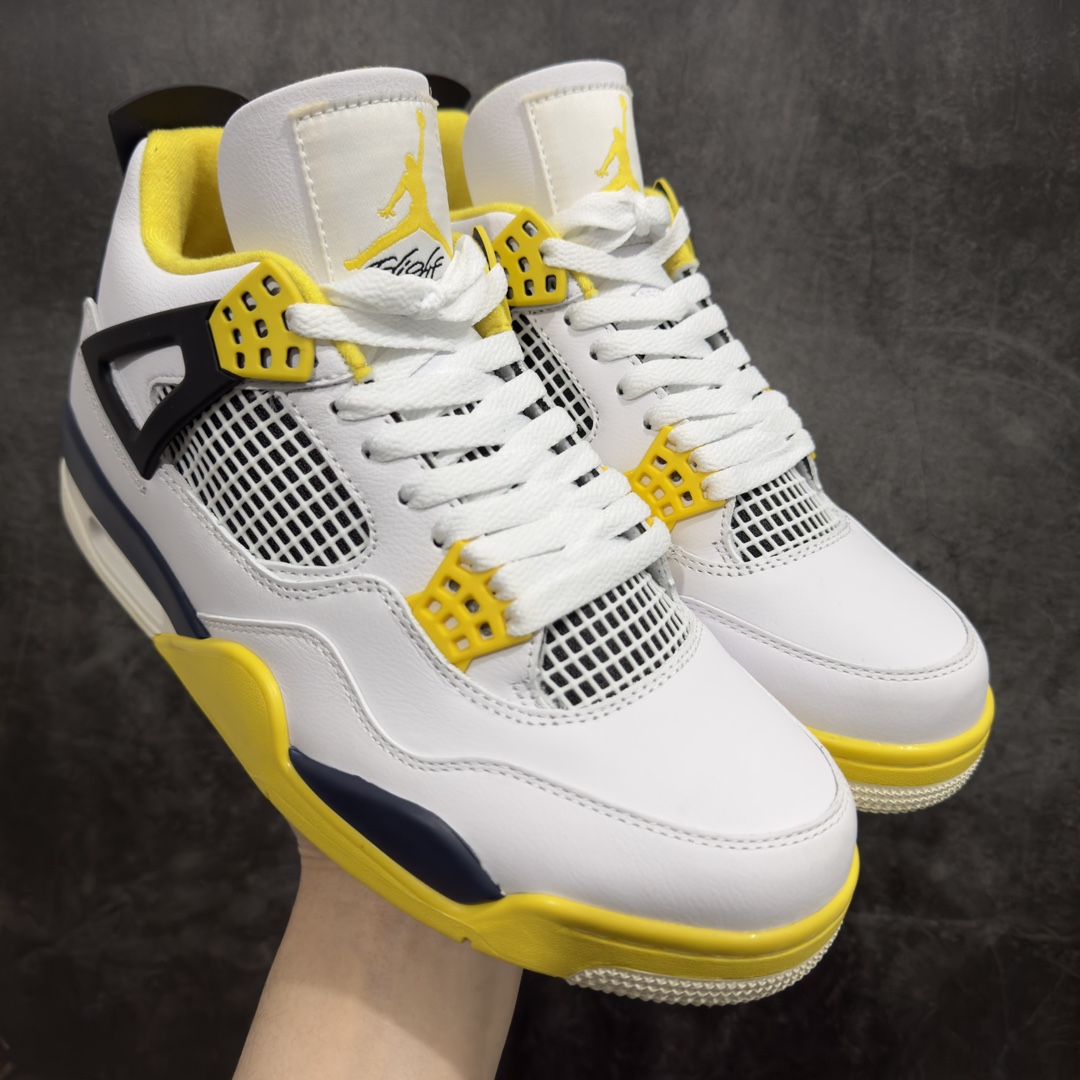 【GX巅峰版】Air Jordan AJ4 Retro 白黑黄扣 AQ9129-101nn原鞋开发原楦原纸板同源开发 完美呈现乔4的版型 内侧正确双色网格 还原细节 原厂皮料 正确气垫颜色 正确网格工艺 正确拉帮工艺 全鞋原装材料制作 原档案原模具打造 支持全方位与正品对比SIZE：36 36.5 37.5 38 38.5 39 40 40.5 41 42 42.5 43 44 44.5 45 46 47.5 48.5 编码：AS370400-莆田鞋批发中心