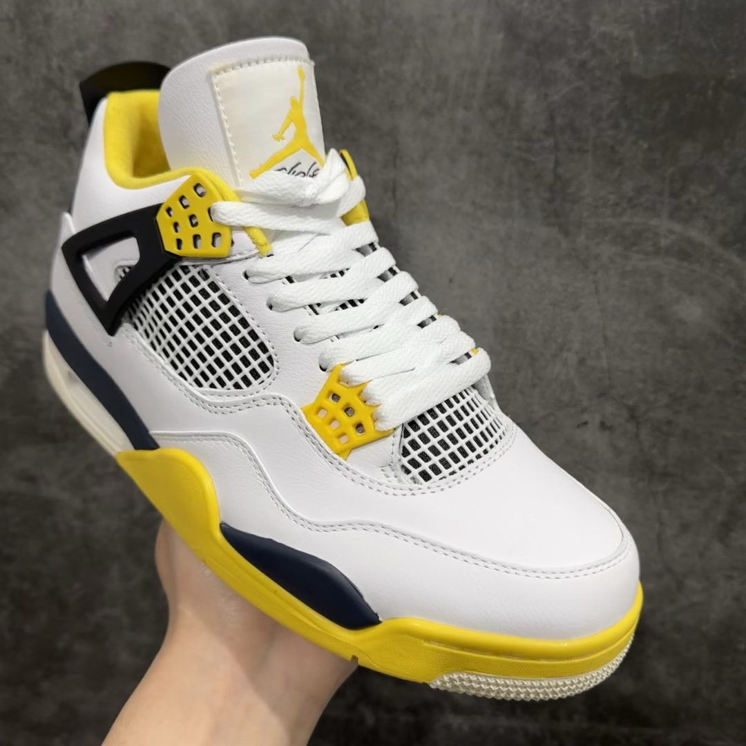 AirJordanAJ4Retro白黑黄扣AQ9129-101原鞋开发原楦原纸板同源开发完美呈现乔4的版