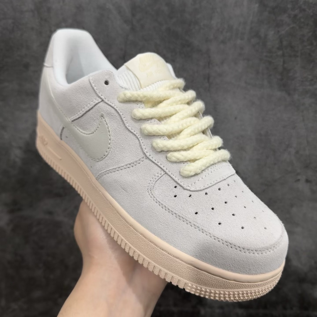 公司级NikeAirForce1Low07麻绳藕粉原楦头原纸板打造纯正低帮空军版型专注外贸渠道全掌内置蜂