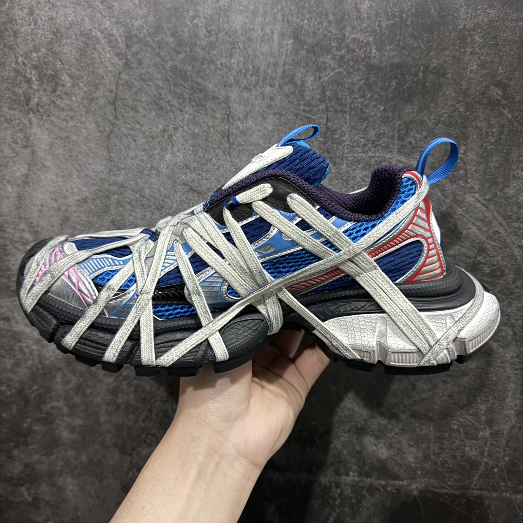 巴黎世家户外概念鞋BalenciagaSneakerTess十代B款黑宝蓝绑带独家纯原版本细节精准对位官