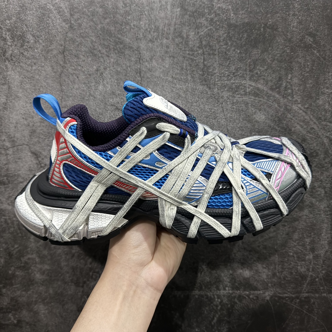 巴黎世家户外概念鞋BalenciagaSneakerTess十代B款黑宝蓝绑带独家纯原版本细节精准对位官