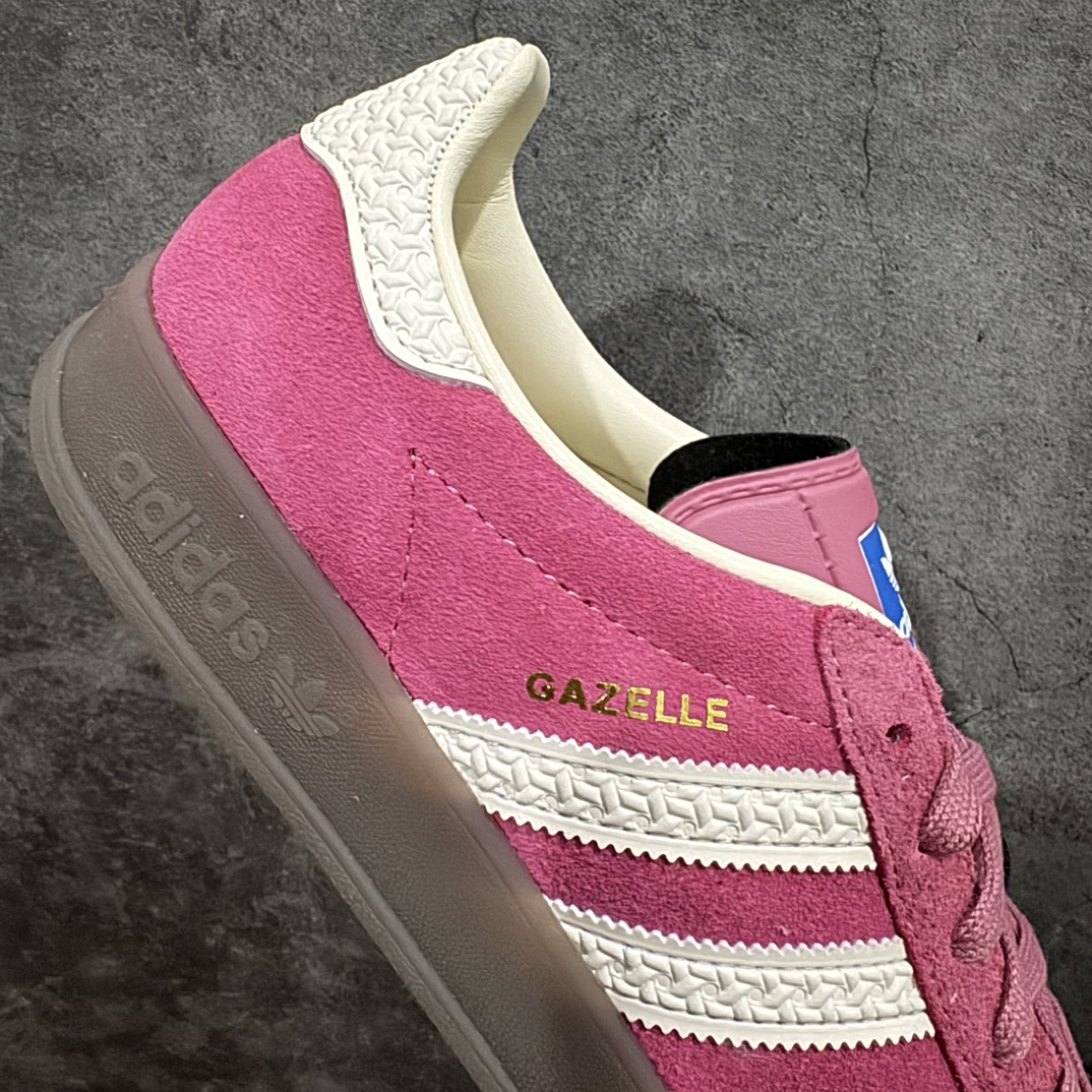 纯原版AdidasOriginalsGazelleIndoor防滑低帮T头德训鞋GZ复古系列白粉红草莓熊