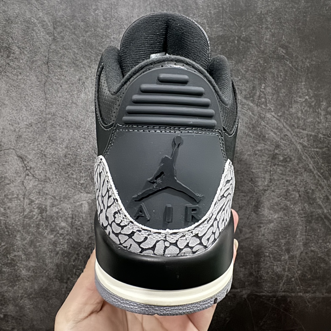 外贸头层纯原AirJordanAJ3OffNoir奥利奥黑水泥2.0CK9246-001原纸板楦头开发超