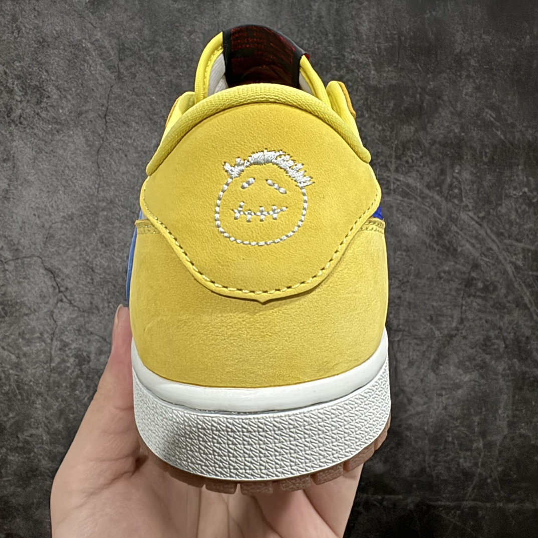 TravisScottxAirJordanAJ1LowOGSPTS联名倒钩7.0低帮黄蓝色DZ4137-