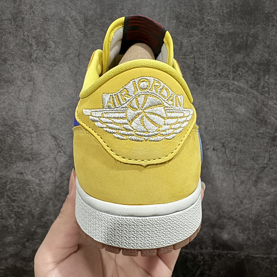 TravisScottxAirJordanAJ1LowOGSPTS联名倒钩7.0低帮黄蓝色DZ4137-