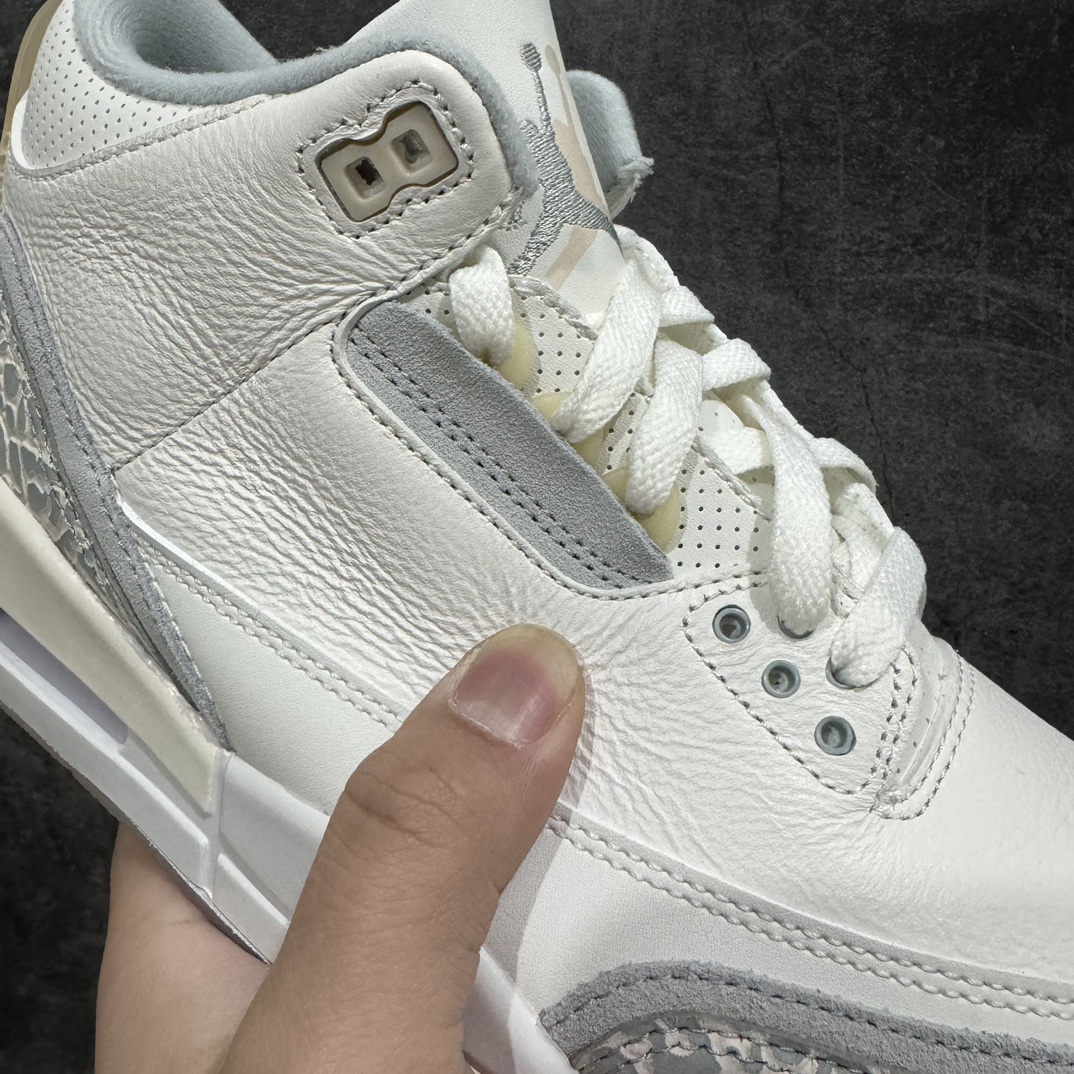 图片[5]-【X版纯原】Air Jordan 3 \” Ivory\” AJ3乔3 灰白 文化篮球鞋 FJ9479-100n国内一线大厂出品 匠心打造原厂皮料原厂数据 全新纸板 模具打造外贸 平台高端零售专供品质 品质毋庸置疑 一眼正品既视感 细节均已解码  尺码：40 40.5 41 42 42.5 43 44 44.5 45 46 47.5  编码：X10460480-鞋库