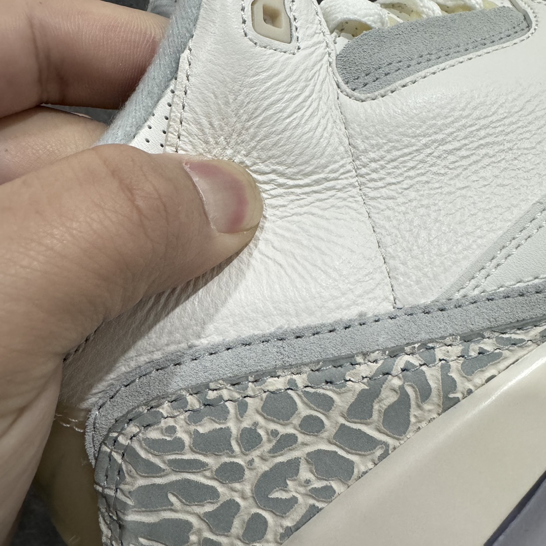 图片[3]-【X版纯原】Air Jordan 3 \” Ivory\” AJ3乔3 灰白 文化篮球鞋 FJ9479-100n国内一线大厂出品 匠心打造原厂皮料原厂数据 全新纸板 模具打造外贸 平台高端零售专供品质 品质毋庸置疑 一眼正品既视感 细节均已解码  尺码：40 40.5 41 42 42.5 43 44 44.5 45 46 47.5  编码：X10460480-鞋库