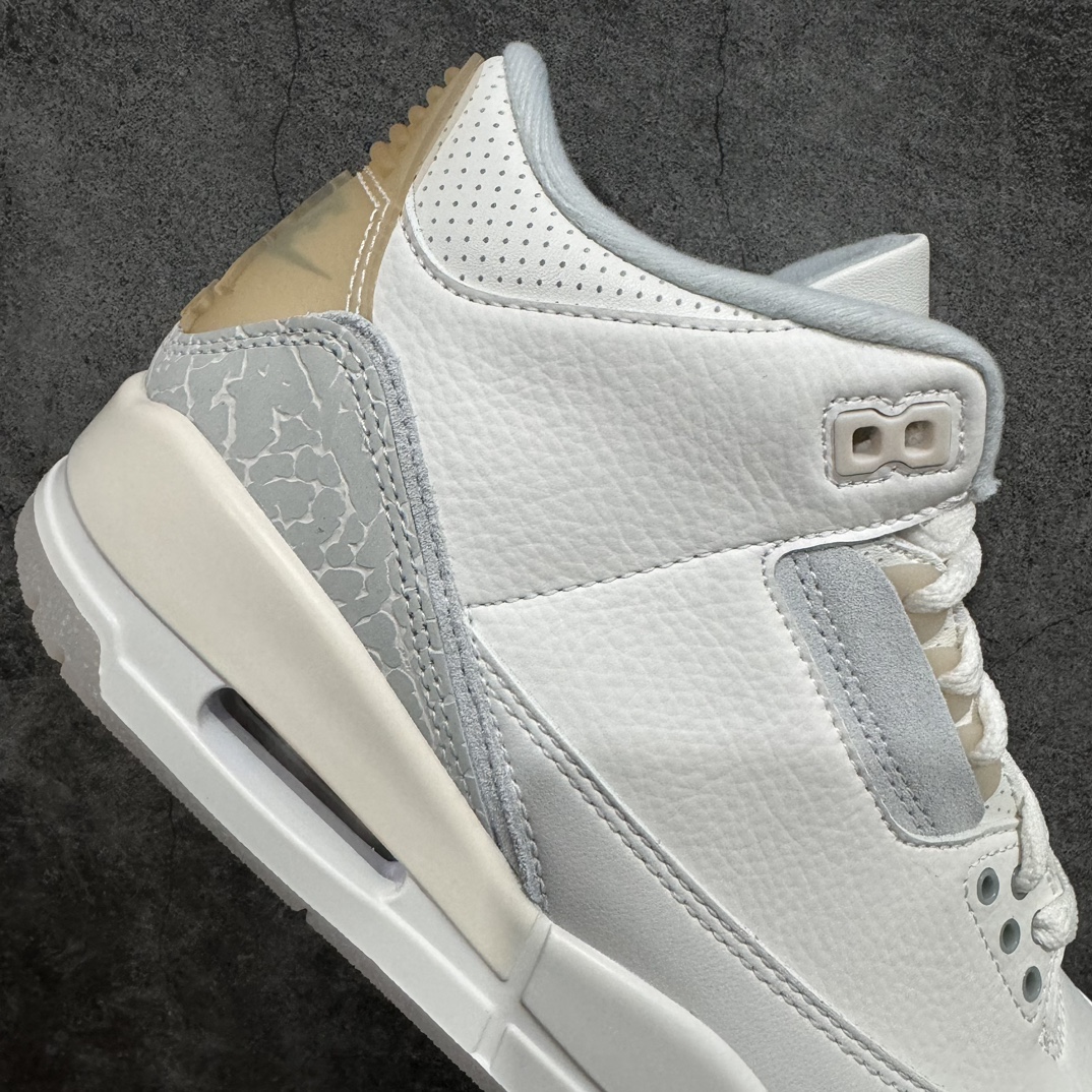 图片[7]-【神版/小绿x版】Air Jordan AJ3 Craft \”Ivory\” 象牙白 货号：FJ9479-100独家外贸特供尺码含45.5 48.5国内外口碑最好最推荐的产品 市场中端王者 亲自操刀耗时半年巨作 全套原纸板楦头开发 原厂大底磨具加持立体防滑纹理 原装可视Air Sole气垫 原汁原味最完美的三代版型 唯一正确鞋头趴度弧度高度鞋身腰线 此版本只针对中端市场 皮料材质有所更替 其他数据细节工艺流程均保持一致 绝不口嗨 细节品控鞋型随意秒杀市面3XX 4XX 原厂TPU后跟饰片 正确内里反口里网布 皮料菱角分明不变形无多余毛边 正确手工大底描漆拉丝 市场唯一原厂鞋扣模具 原厂织唛标 原厂飞人电绣工艺 尾指中部跳三针 独家绑鞋带手法 印刷中底布 四线拉帮 米色美纹纸贴合固定 进口港宝加持 后跟自然饱满 全鞋荧光划线卡点 追求极致完美 每一双都是工艺品 多重QC质检 超越公司货的品控标准 实实在在的免检产品 尺码：40 40.5 41 42 42.5 43 44 44.5 45 45.5 46 47.5 48.5 编码：MF390410-鞋库