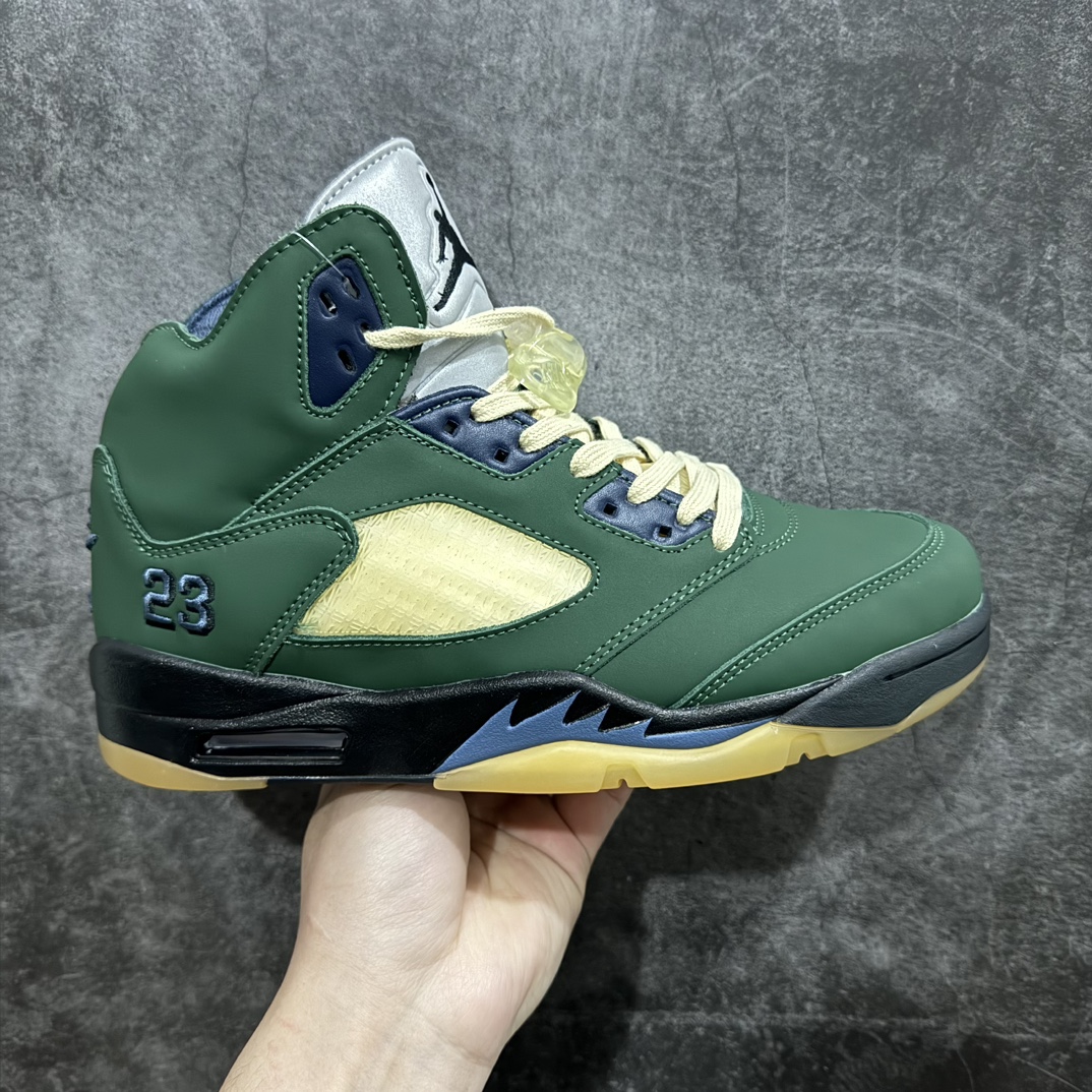 外贸纯原AirJordan5Retro复刻黑绿外贸大厂出品原楦原纸板原材料开发细节把控到位主供外贸客户皮