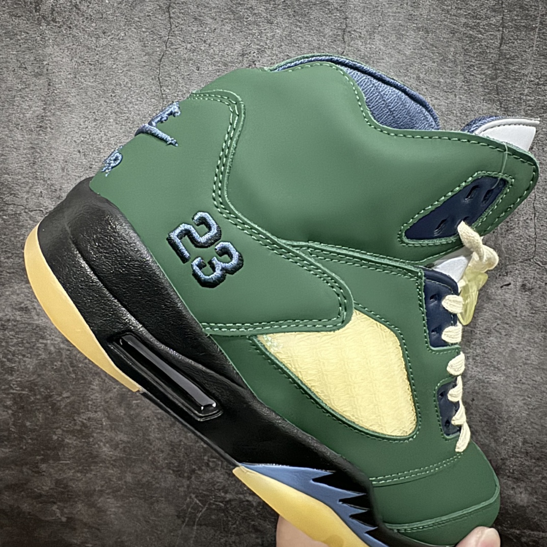 外贸纯原AirJordan5Retro复刻黑绿外贸大厂出品原楦原纸板原材料开发细节把控到位主供外贸客户皮