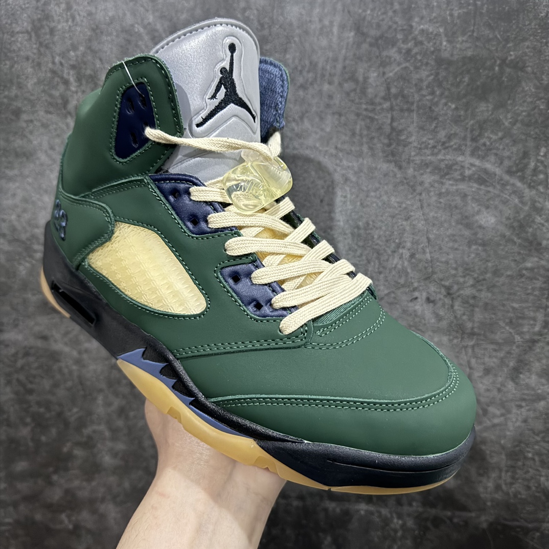 外贸纯原AirJordan5Retro复刻黑绿外贸大厂出品原楦原纸板原材料开发细节把控到位主供外贸客户皮