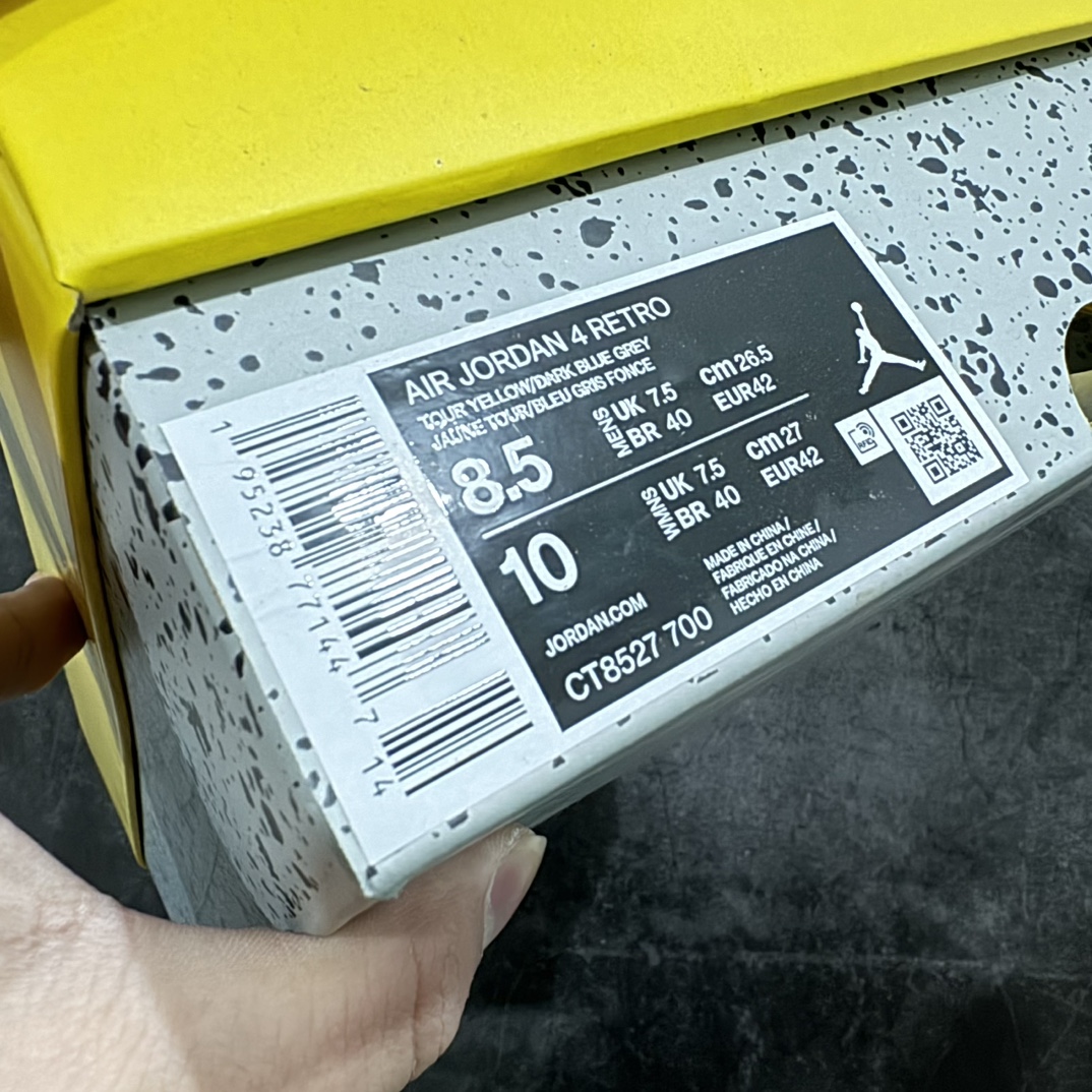 老DT版AirJordanAJ4Retro黑黄电母货号CT8527-700老牌AJ大厂出品原纸板楦头开发