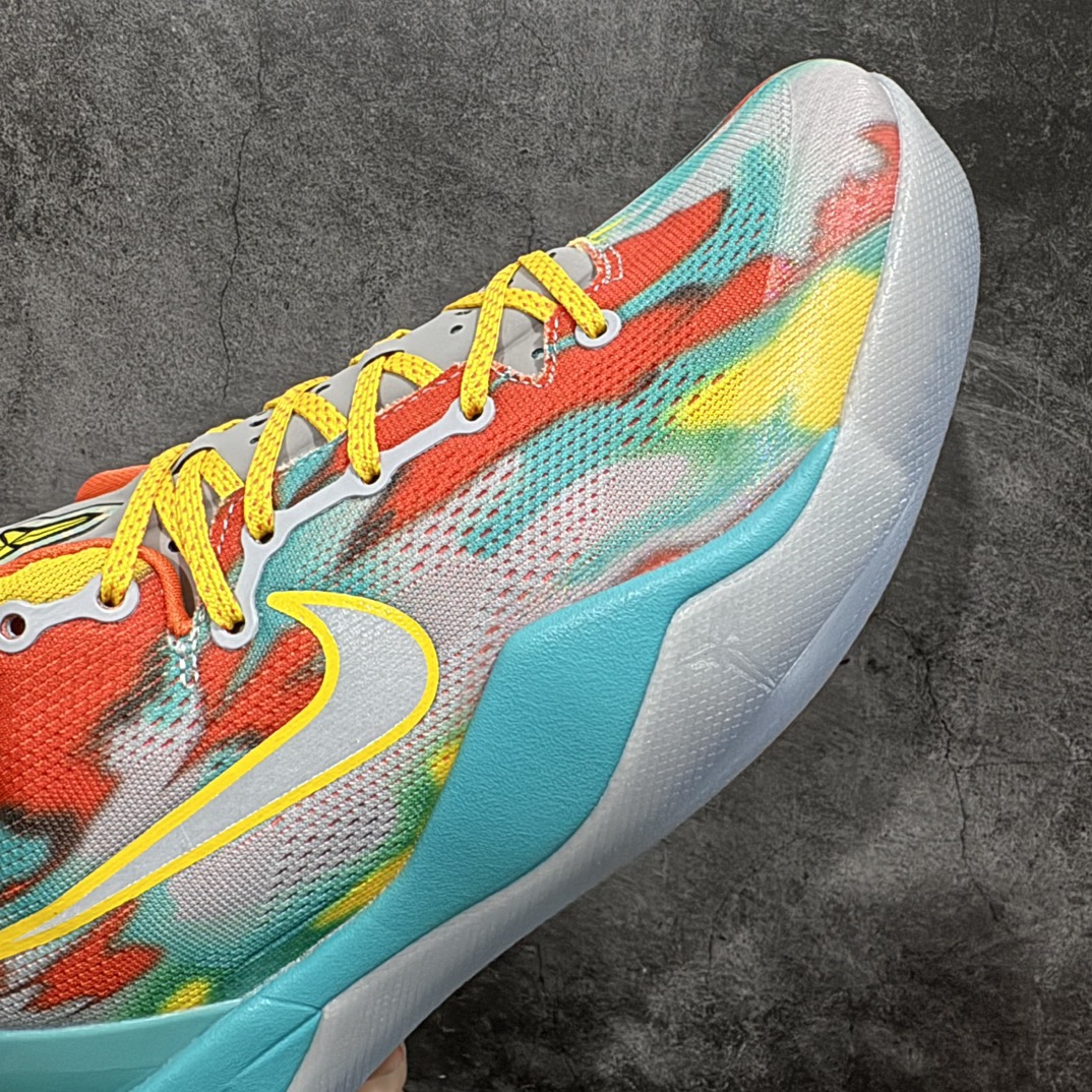 图片[6]-【S2纯原版】Nike Kobe 8 Protro \”Venice Beach\”蓝红橙S2纯原生产线 科比八代#React科技鞋垫加持 实战配置直接拉满n#原楦纸板开发 鞋身流线型、后跟塑形，区分土肥圆n#原厂针织鞋面一针一线匹配原版n#全身鞋材卡料色独家定制 唯一万针立体刺绣SWOOSH#真实底模最大48.5  实战利器 专供海外市场 Size：40 40.5 41 42 42.5 43 44 44.5 45 46 47.5 48.5n（脚宽、脚胖 建议买大半码） 编码：O440470-鞋库