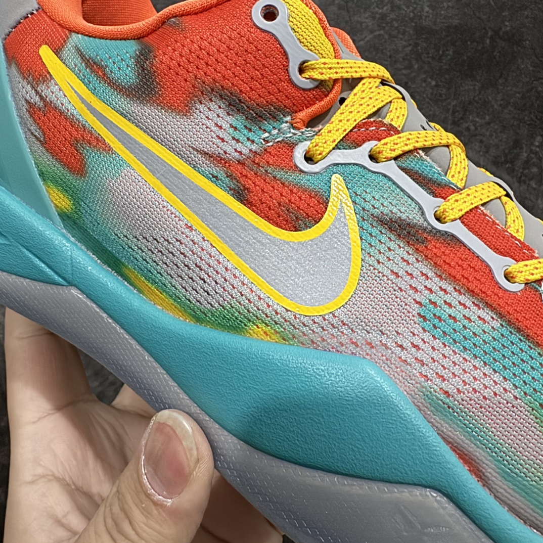 图片[3]-【S2纯原版】Nike Kobe 8 Protro \”Venice Beach\”蓝红橙S2纯原生产线 科比八代#React科技鞋垫加持 实战配置直接拉满n#原楦纸板开发 鞋身流线型、后跟塑形，区分土肥圆n#原厂针织鞋面一针一线匹配原版n#全身鞋材卡料色独家定制 唯一万针立体刺绣SWOOSH#真实底模最大48.5  实战利器 专供海外市场 Size：40 40.5 41 42 42.5 43 44 44.5 45 46 47.5 48.5n（脚宽、脚胖 建议买大半码） 编码：O440470-鞋库