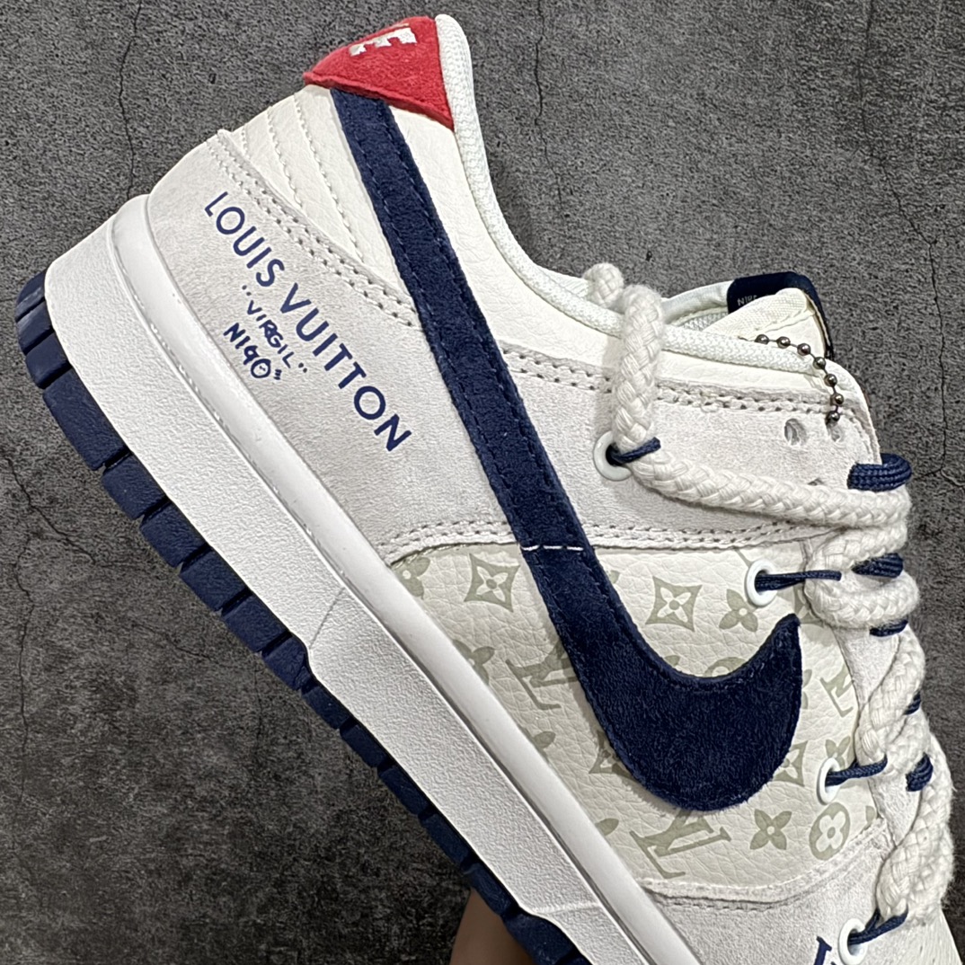 图片[7]-【定制版】Nike SB Dunk Low x Louis Vuitton 绑带白蓝红n纯原大厂出品 极力推荐👏n原装头层材料 独家版型蒸餾加工n帶來的是更好的视觉和脚感体验n大厂纯原品质出货 清洁度 电绣工艺皮料切割干净无任何毛边 细节完美 官方货号：FC1688 186 尺码：36 36.5 37.5 38 38.5 39 40 40.5 41 42 42.5 43 44 44.5 45 编码：HXS340360-鞋库