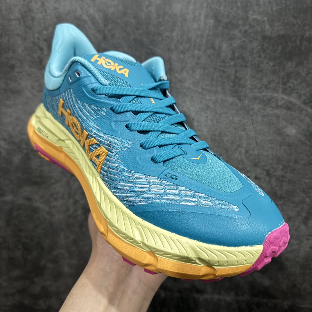 图片[3]-【公司级】HOKA ONE ONE Mafate Speed 4 飞速玛法特4代系列低帮轻量户外越野休闲运动慢跑鞋HOKA ONE ONE是来自美国的跑步鞋知名品牌，创立于2009年，始终致力于为所有跑者提供更新、更好的跑步装备。相比常规跑鞋，HOKA ONE ONE特别研发使用性能独特的几何形跑鞋中底，此种鞋底更厚、更高、回弹性也更好，除了卓越的缓冲性能，它还能为各种阶段的跑者带来更具动感、更加稳定的跑步体验。HOKAONE ONE从设计之初就清楚意识到，要保证跑者步幅的均匀一致，双脚自然而然的运动至关重要。n 尺码：36 36.5 37.5 38 39 40 40.5 41 42 42.5 43 44 45 46 编码：NM280300-莆田鞋批发中心