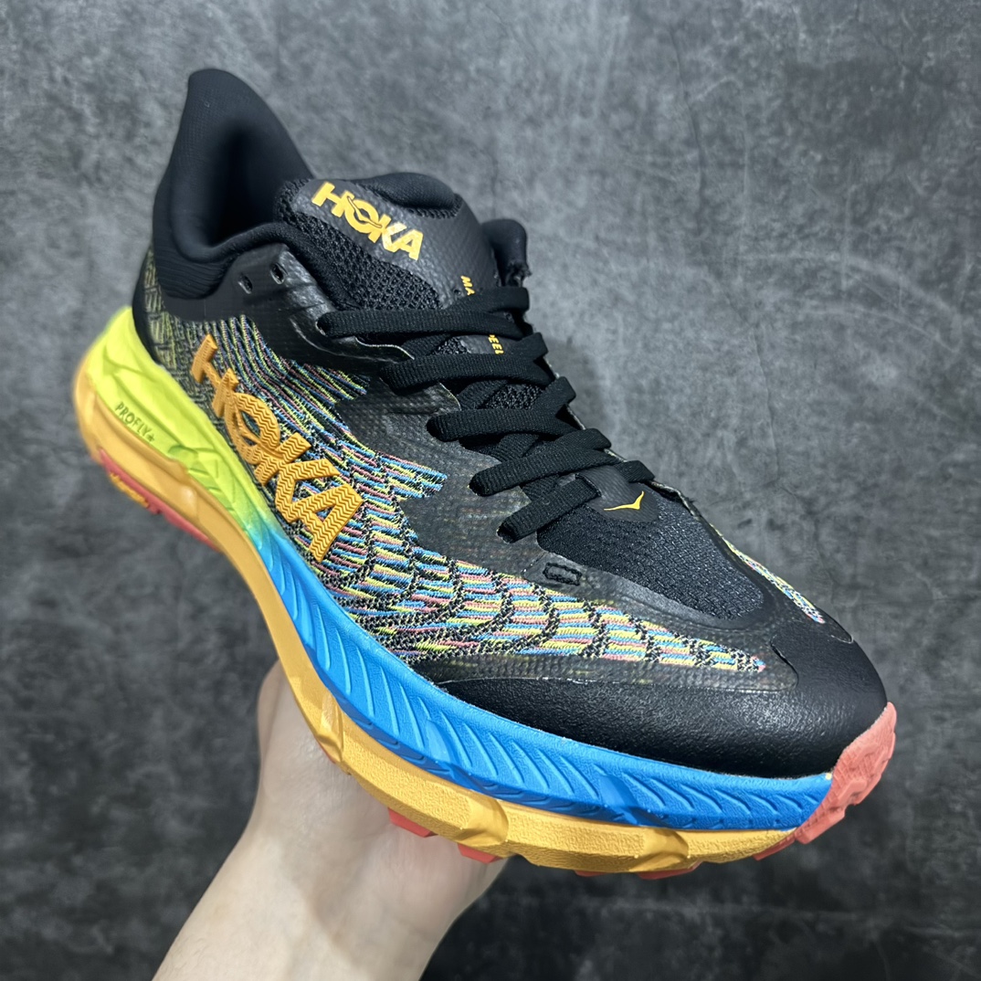 图片[3]-【公司级】HOKA ONE ONE Mafate Speed 4 飞速玛法特4代系列低帮轻量户外越野休闲运动慢跑鞋HOKA ONE ONE是来自美国的跑步鞋知名品牌，创立于2009年，始终致力于为所有跑者提供更新、更好的跑步装备。相比常规跑鞋，HOKA ONE ONE特别研发使用性能独特的几何形跑鞋中底，此种鞋底更厚、更高、回弹性也更好，除了卓越的缓冲性能，它还能为各种阶段的跑者带来更具动感、更加稳定的跑步体验。HOKAONE ONE从设计之初就清楚意识到，要保证跑者步幅的均匀一致，双脚自然而然的运动至关重要。n 尺码：36 36.5 37.5 38 39 40 40.5 41 42 42.5 43 44 45 46 编码：NM280300-莆田鞋批发中心