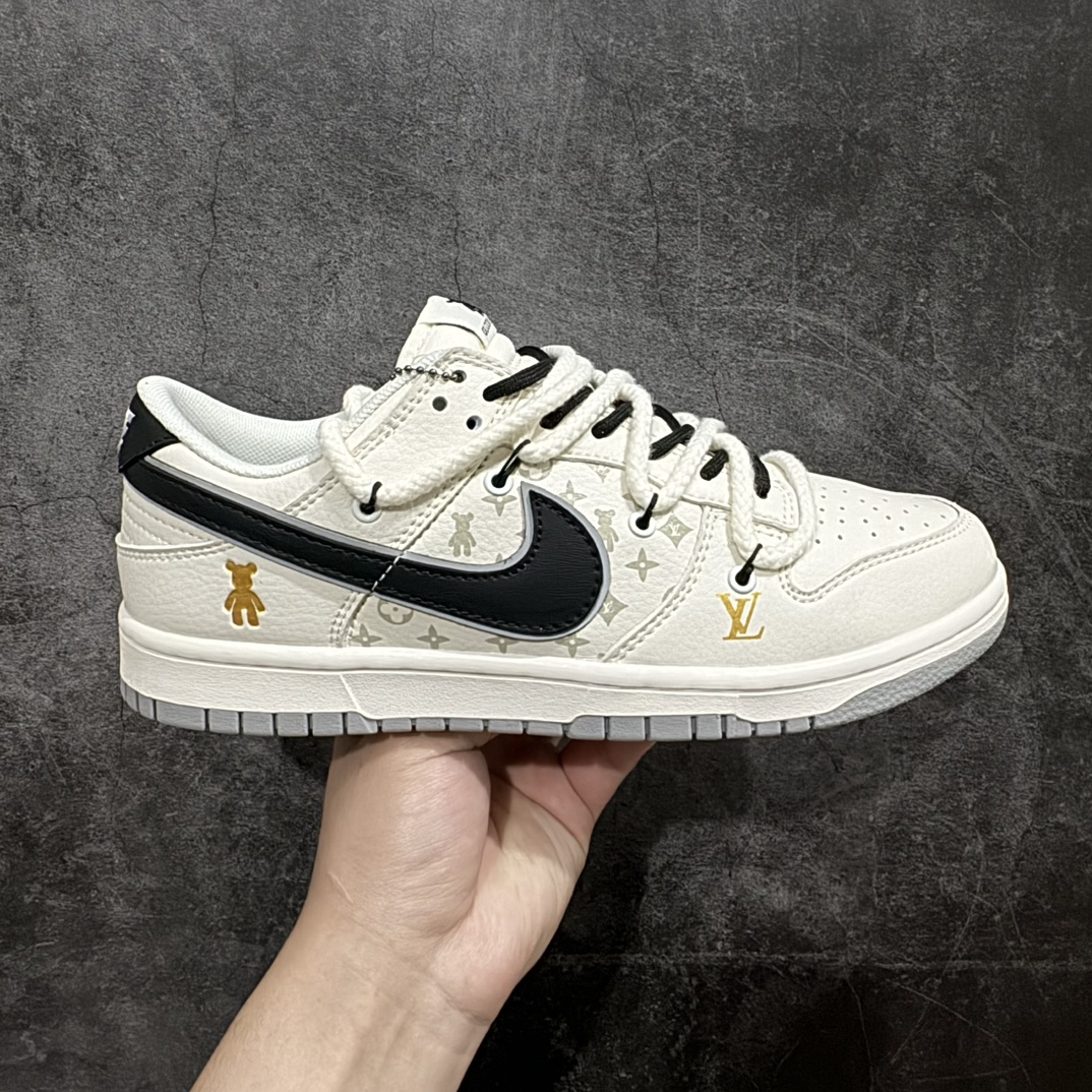 300 【定制版】Nk SB Dunk Low LV联名-灰金暴力熊 周年高端定制 低帮休闲板鞋 SJ2068-227