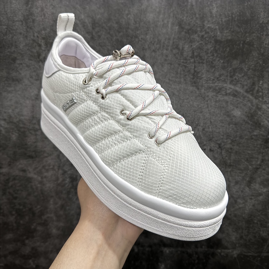 300 【OK纯原版本】Moncler x Adidas originals Campus 盟可睐 x 阿迪达斯低帮联名白色舒适气质百搭防滑低邦板鞋男女同款 IG7865