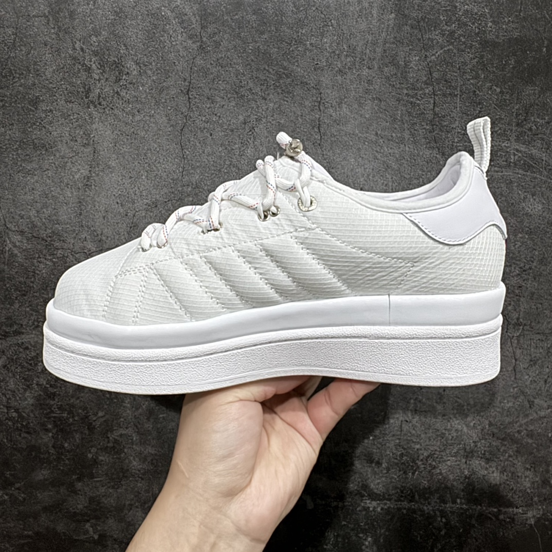 300 【OK纯原版本】Moncler x Adidas originals Campus 盟可睐 x 阿迪达斯低帮联名白色舒适气质百搭防滑低邦板鞋男女同款 IG7865