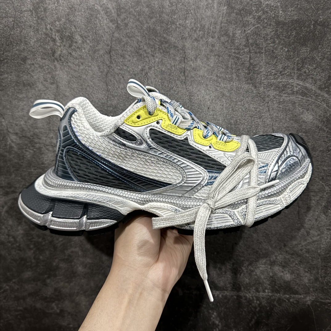 【VG版】Balenciaga 巴黎世家 3XL 10代  做旧 老爹鞋蓝银色n全网此配色首家出货  配件齐全n原厂组合大底 原厂鞋面n做旧细节见高清实拍该有的材料配置、做工工艺和配套配件全部拉满 Size：35 36 37 38 39 40 41 42 43 44 45 46 编码：DF430450-鞋库