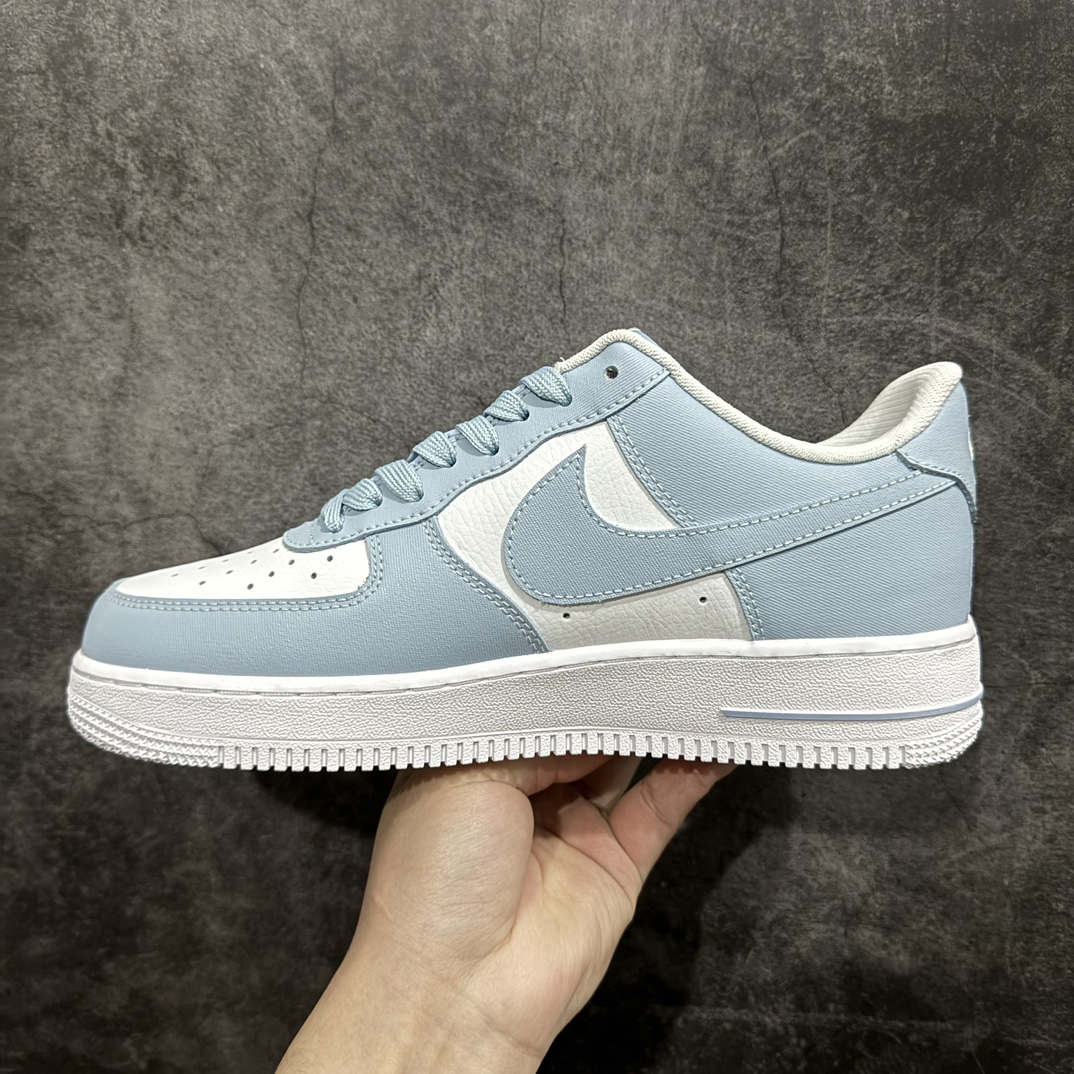 图片[2]-【公司级】Nike Air Force 1’07 Low\”Belly/Swoosh Blue White\”空军一号系列经典低帮百搭休闲运动板鞋“皮革天空蓝浅蓝白”n#原楦原纸版数据开发版型#采用硬质荔枝纹牛剖革鞋面材质#内置全掌Air Sole气垫❗ 货号：FZ4627-400  尺码：36 36.5 37.5 38 38.5 39 40 40.5 41 42 42.5 43 44 44.5 45 编码：LF250260-鞋库